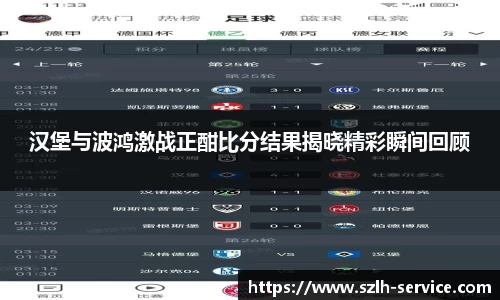 汉堡与波鸿激战正酣比分结果揭晓精彩瞬间回顾